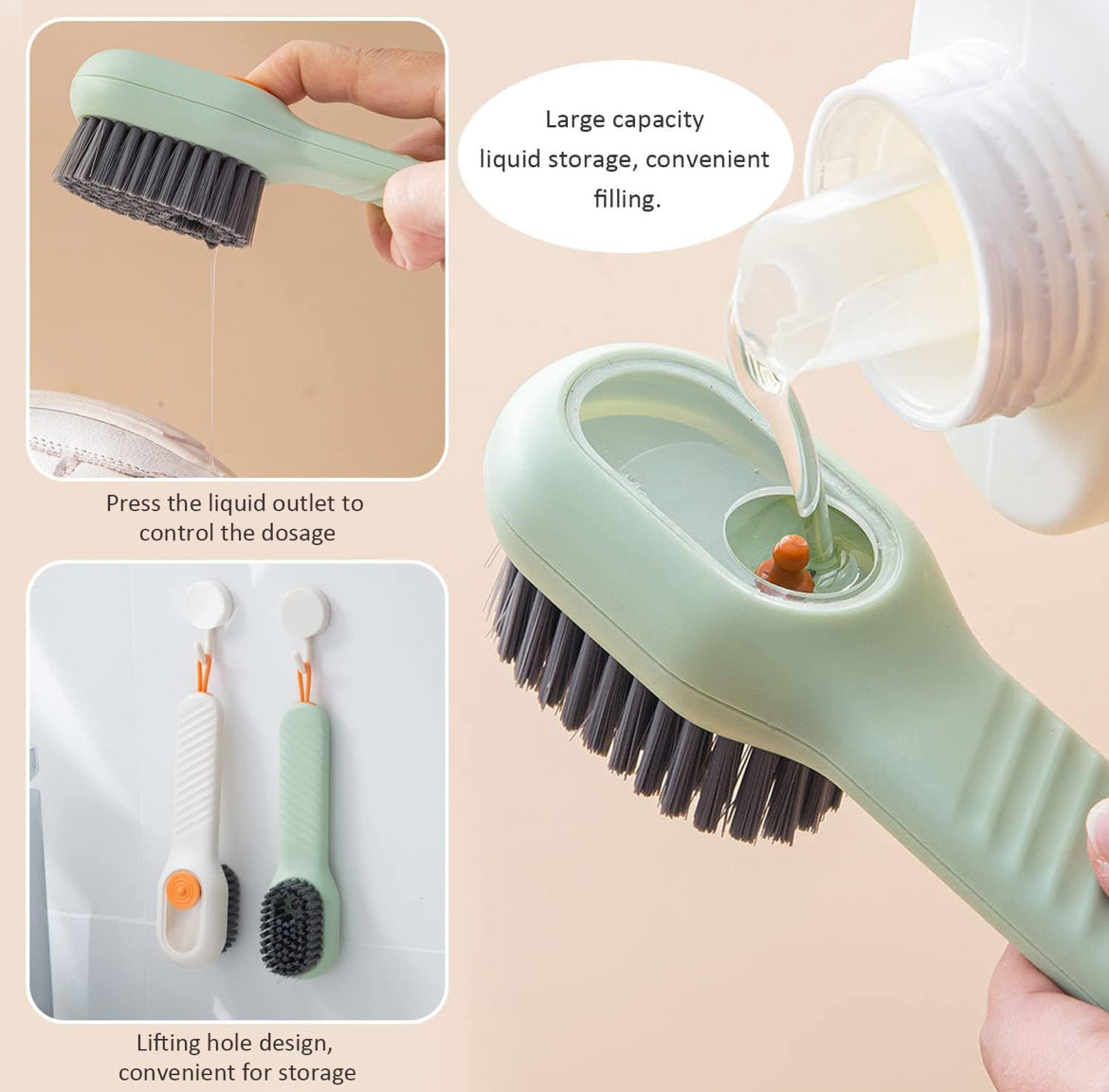 All in 1 Scrubbing Brush with Soap Dispenser