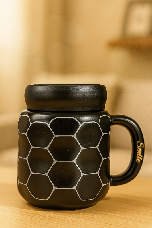 Premium Black Hexagon Ceramic Coffee