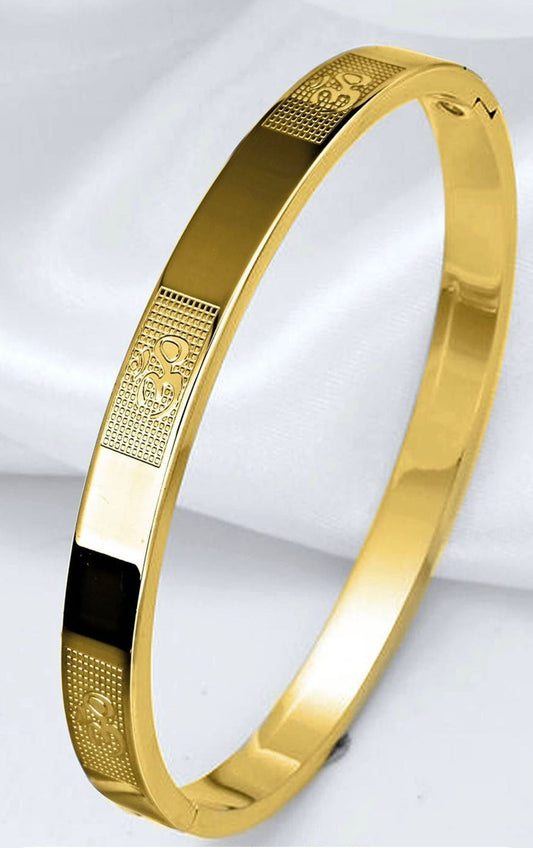 Shree Ram Kada – Premium Gold Finish Stainless Steel Bracelet