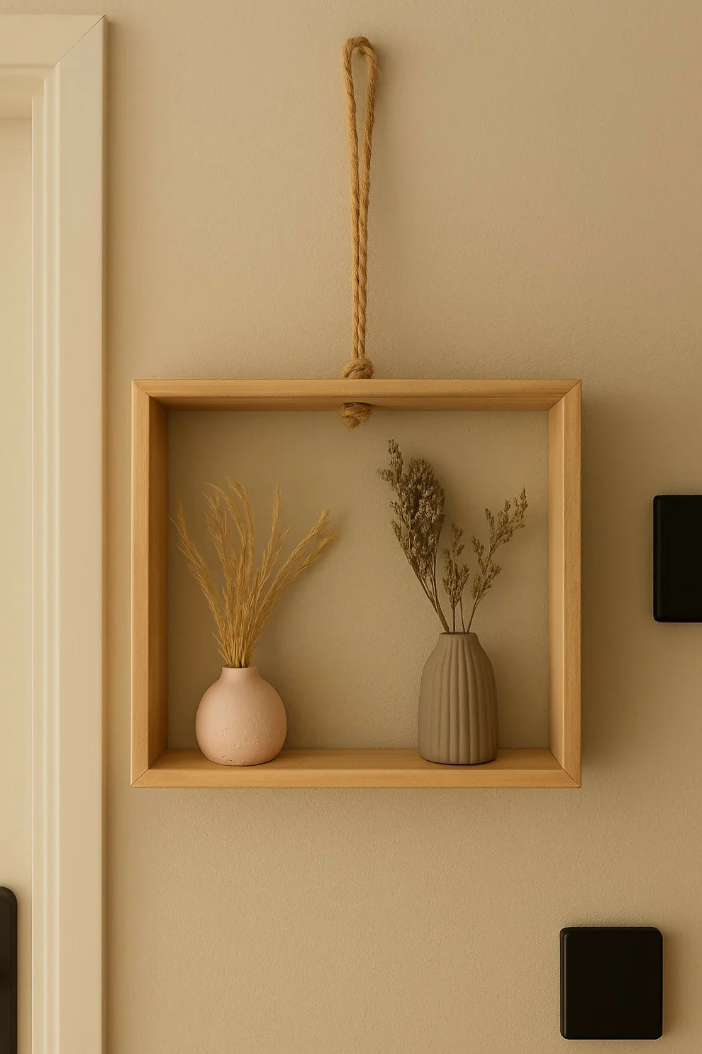 RusticBloom™ Minimalist Wall Hanging Wooden Frame with Dried Flower