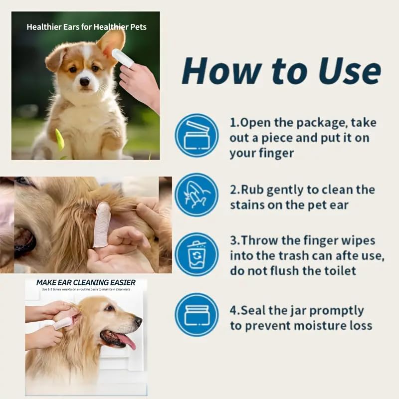 PuraPaw™ Ear Cleaning Wipes for Pets