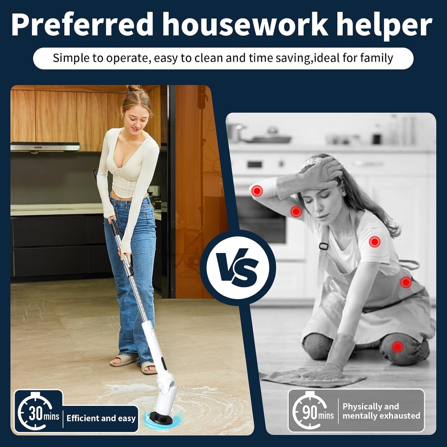 PowerSpin™ 9-in-1 Cordless Electric Spin Scrubber
