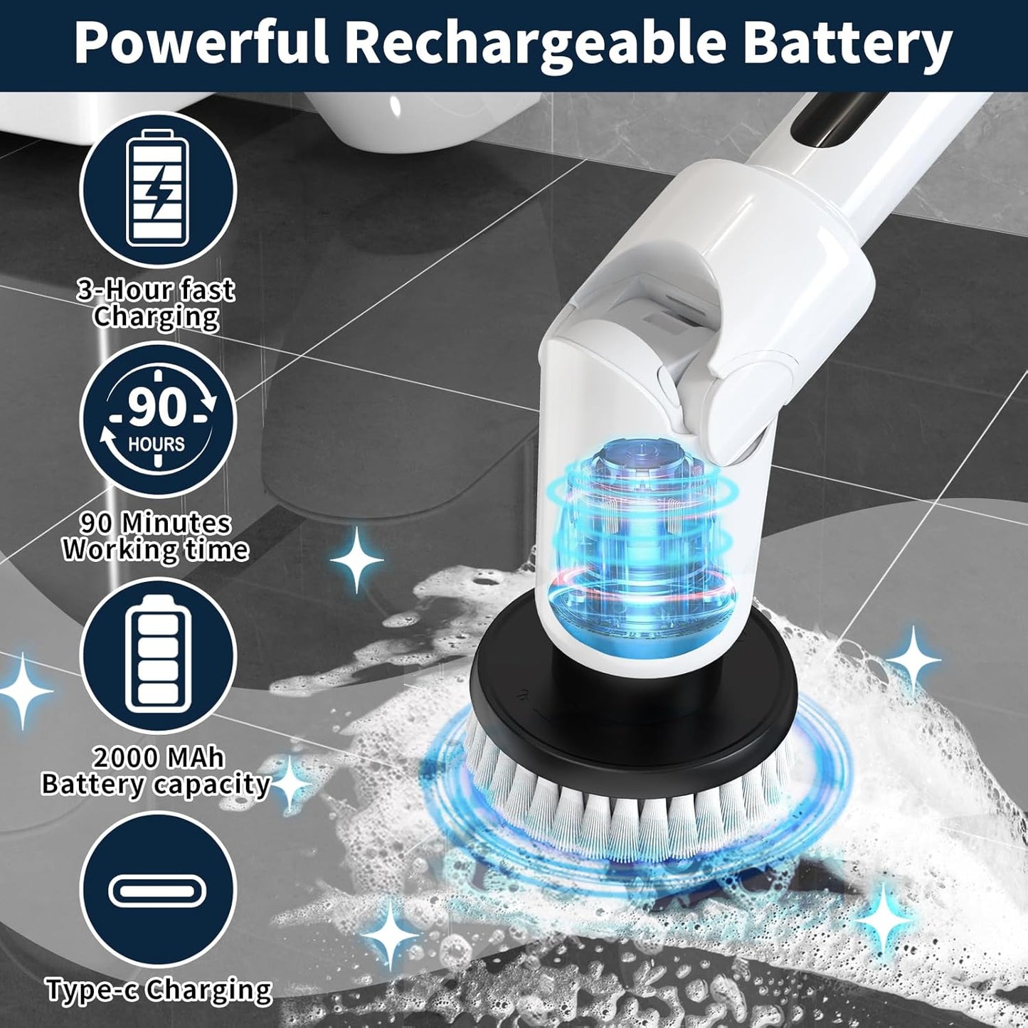 PowerSpin™ 9-in-1 Cordless Electric Spin Scrubber