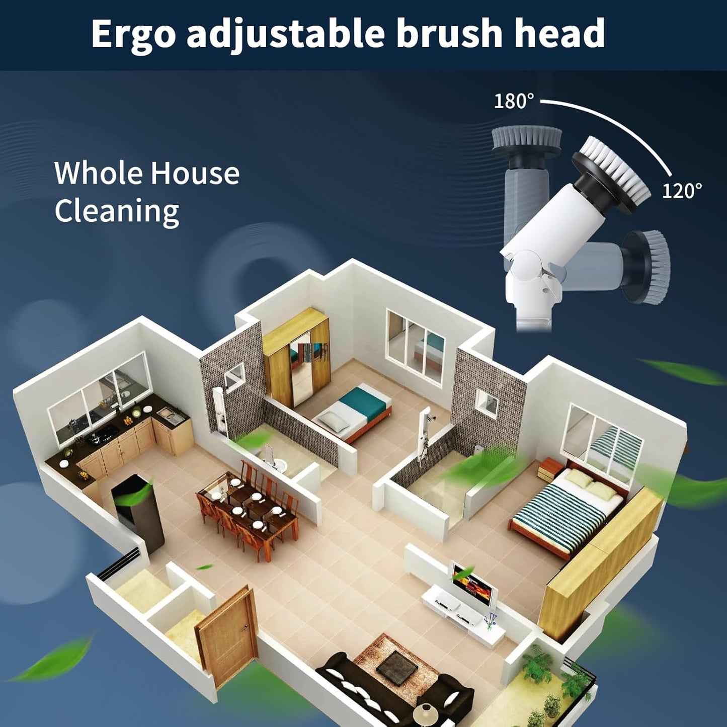 PowerSpin™ 9-in-1 Cordless Electric Spin Scrubber