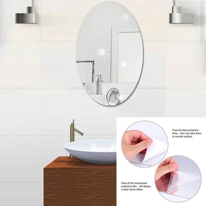 Elegant Oval 3D Mirror Stickers (2 Pc Set)