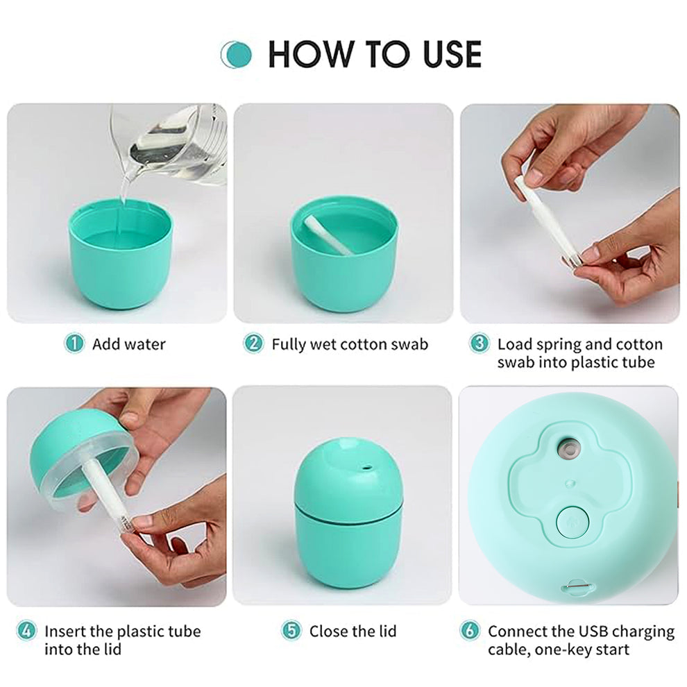 Portable USB Mini Humidifier with Night Light