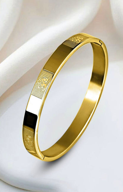 Shree Ram Kada – Premium Gold Finish Stainless Steel Bracelet