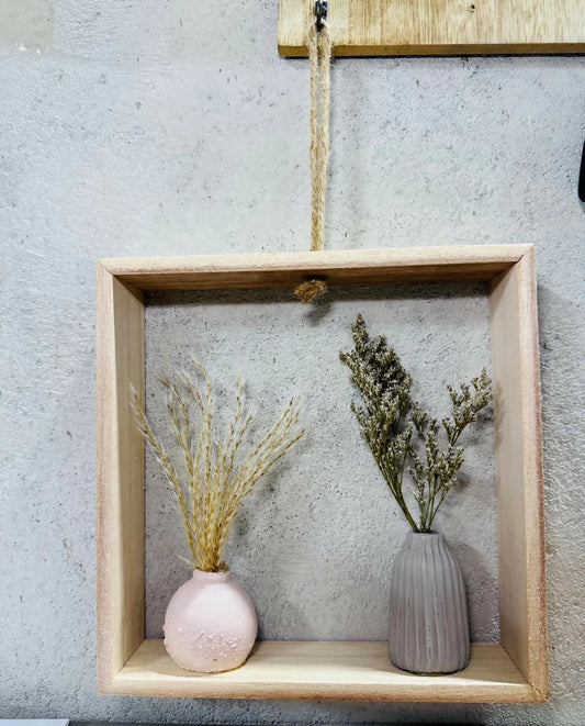 RusticBloom™ Minimalist Wall Hanging Wooden Frame with Dried Flower